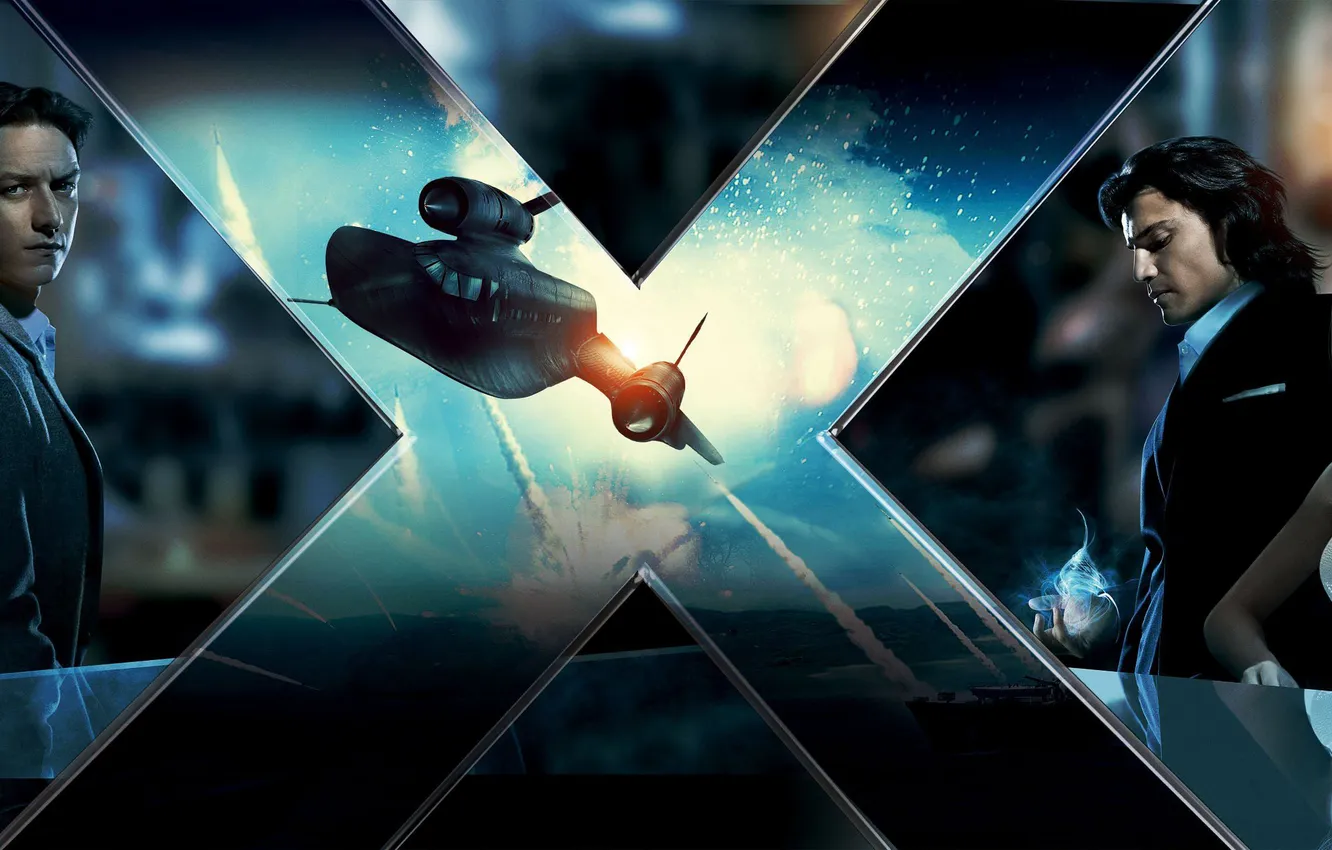 Photo wallpaper fiction, poster, James McAvoy, James McAvoy, Michael Fassbender, Michael Fassbender, Rose Byrne, Rose Byrne