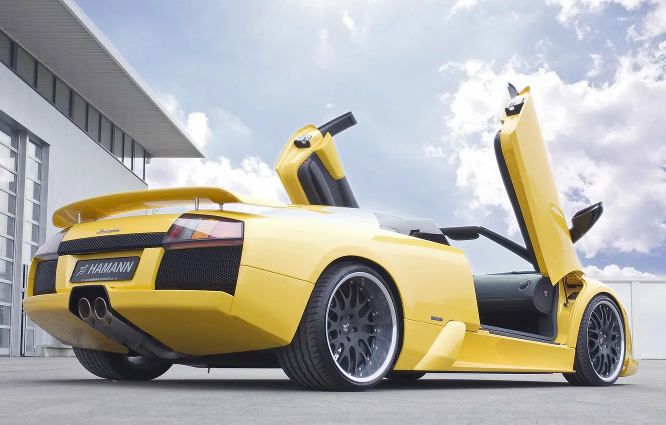 Photo wallpaper car, machine, auto, yellow, Lamborghini, Lamborghini
