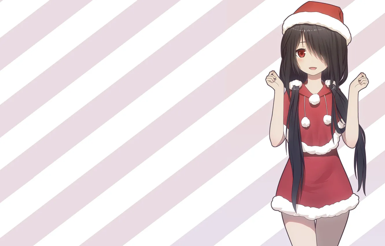Photo wallpaper girl, new year, Christmas, anime, art, maiden, Date a Live