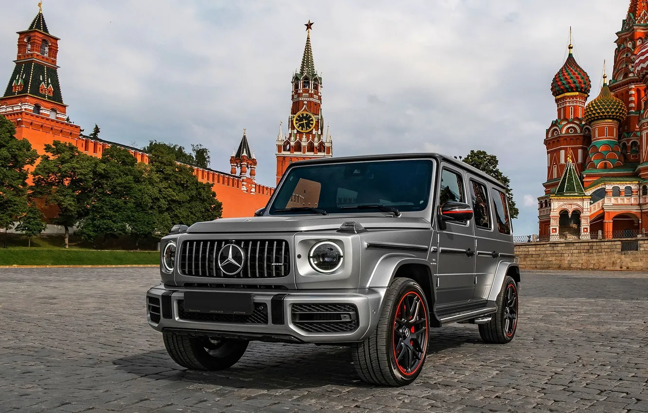 Photo wallpaper Moscow, The Kremlin, red square, 2019, Mersedes Benz, G 63 AMG