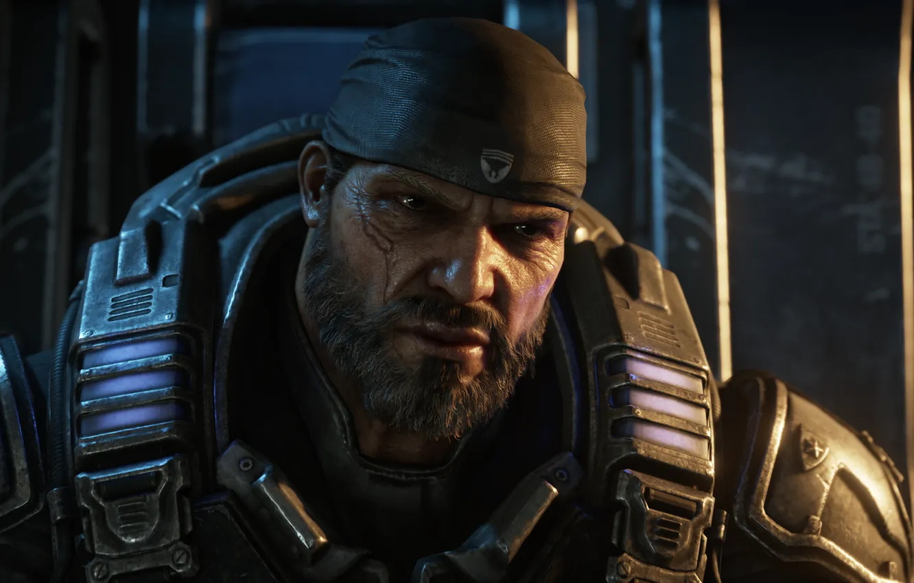 Photo wallpaper courage, Marcus Fenix, Gears of war 5
