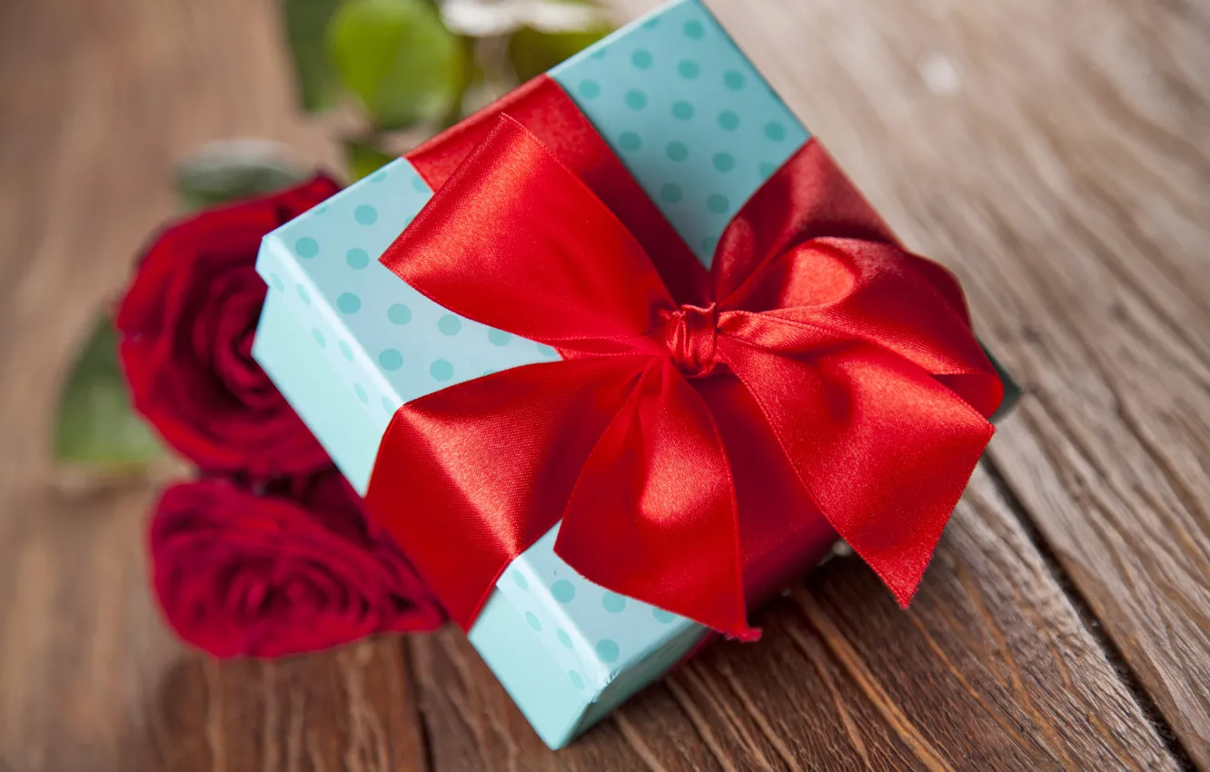 Photo wallpaper red, love, heart, romantic, gift, roses, red roses, valentine`s day