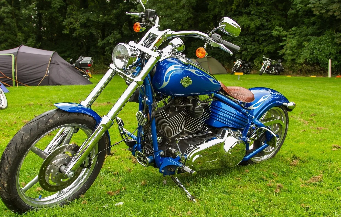 Photo wallpaper motorcycle, Harley Davidson, bike