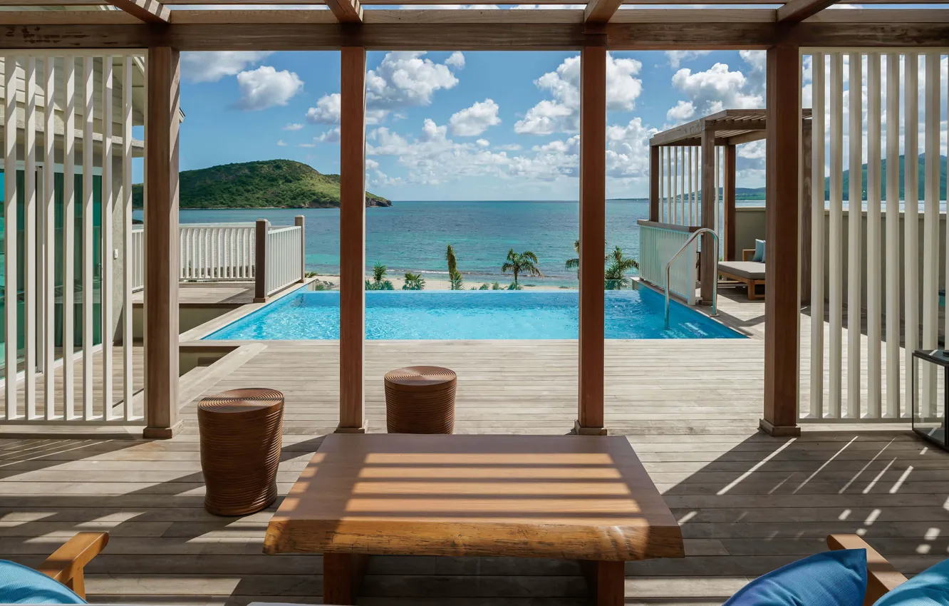 Photo wallpaper sea, pool, the hotel, Caribbean, Saint Kitts and Nevis, Park Hyatt St. Kitts