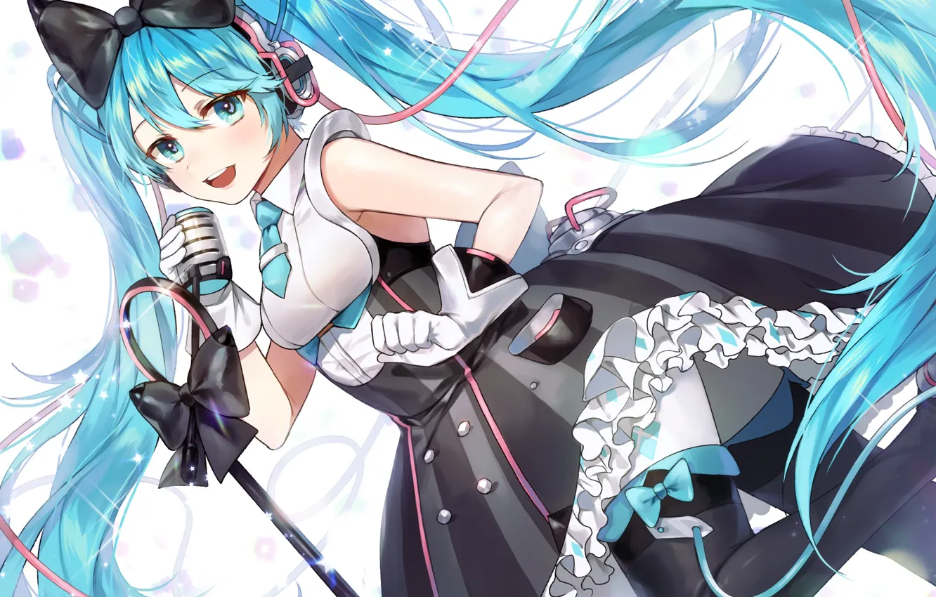 Photo wallpaper girl, dress, art, vocaloid, hatsune miku