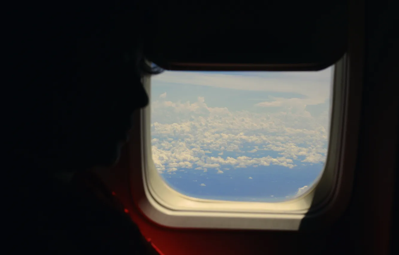 Photo wallpaper the sky, flight, the window