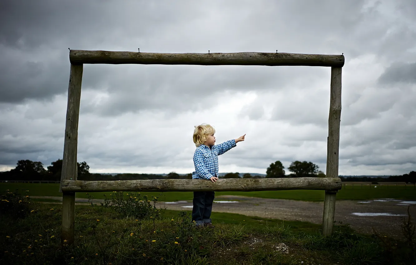 Photo wallpaper road, mood, boy