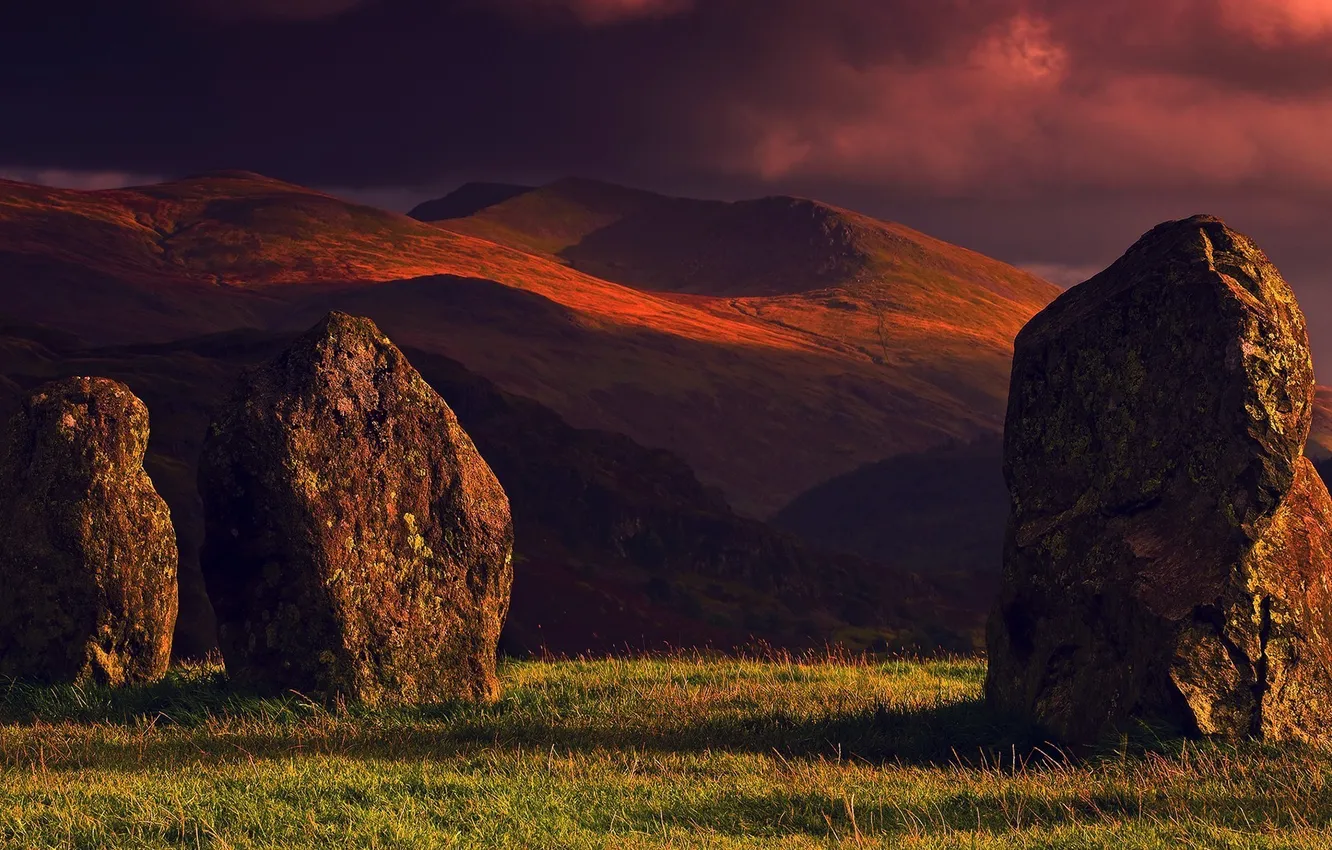 Photo wallpaper landscape, mountains, nature, stones, nature