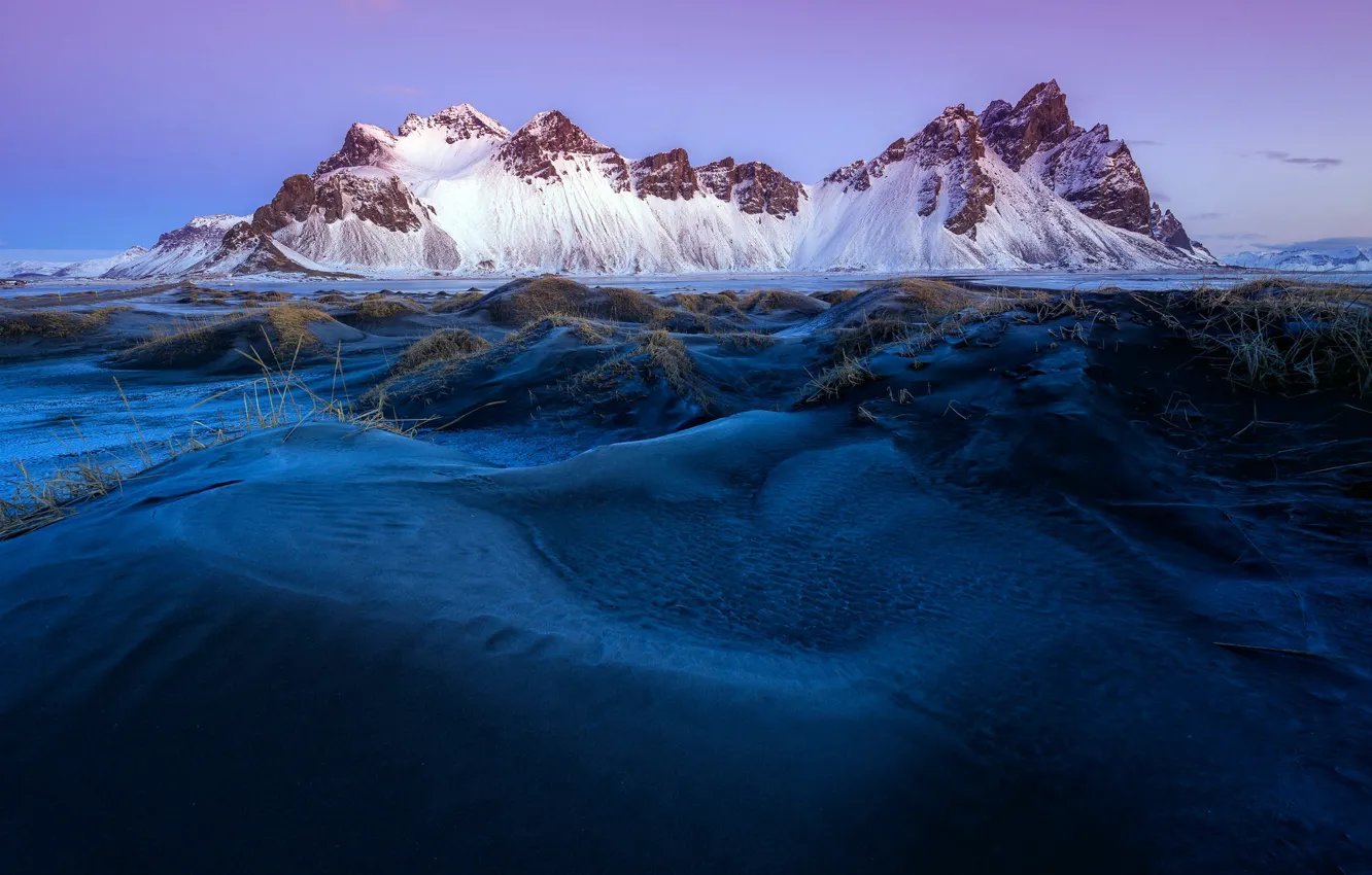 Photo wallpaper mountain, snow, Iceland
