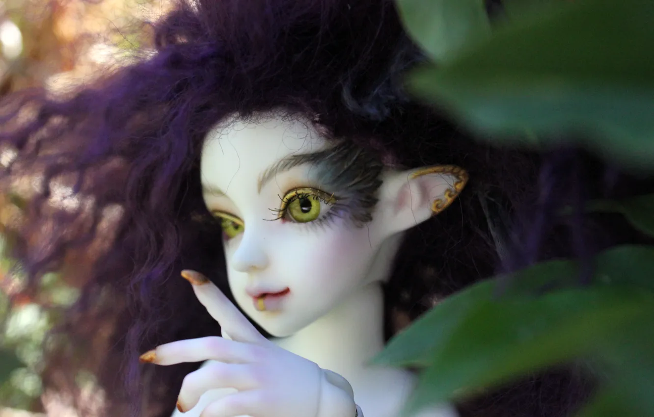 Photo wallpaper doll, purple hair, doll, BJD
