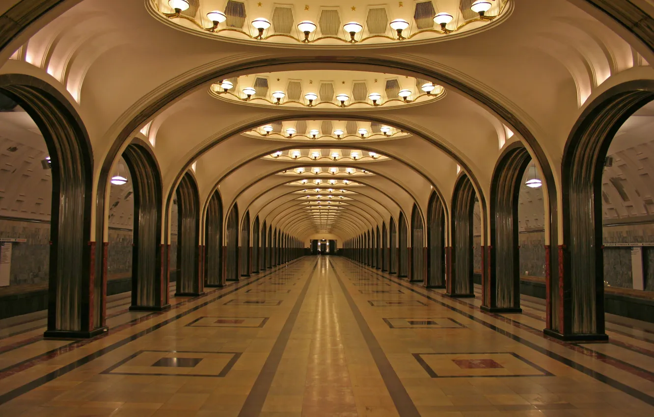 Photo wallpaper metro, station, empty