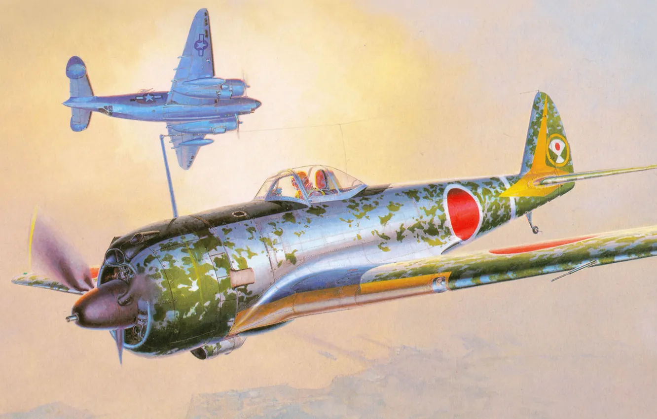 Photo wallpaper figure, fighter, Oscar, Nakajima Ki-43 Hayabusa, Aircraft of the Imperial Japanese army