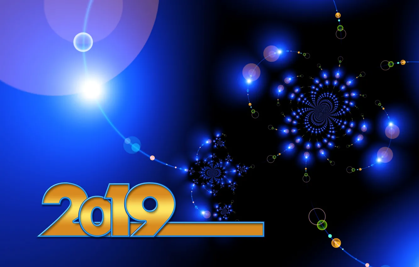Photo wallpaper lights, background, New year, illustration, 2019