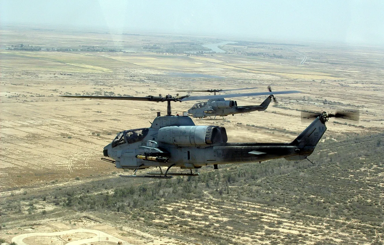 Photo wallpaper USA, Super Cobra, shock, helicopters, AH-1W