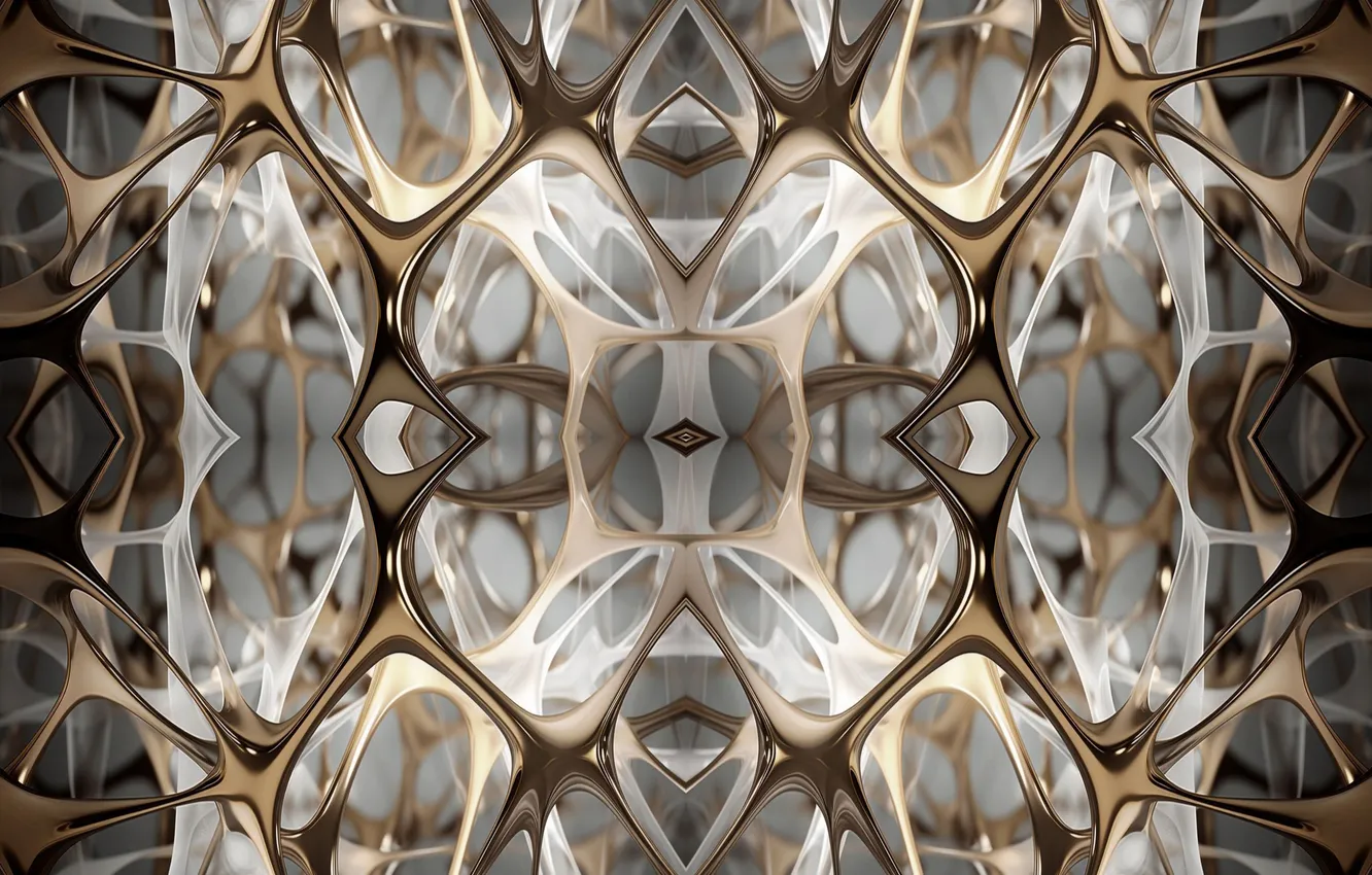 Photo wallpaper white, design, art, Fractal, illustrtion