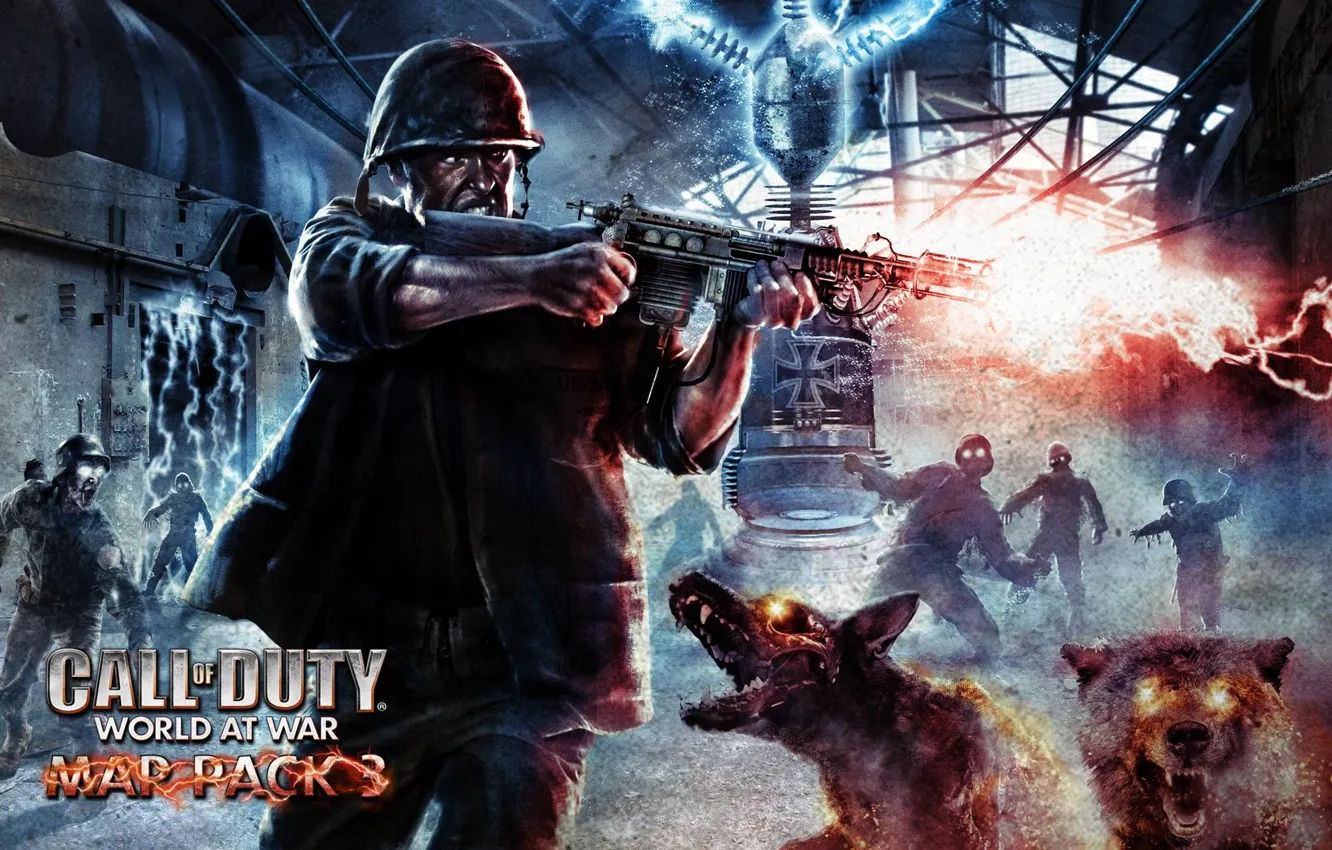 Photo wallpaper World at War, Nazi Zombies, Call of Duty