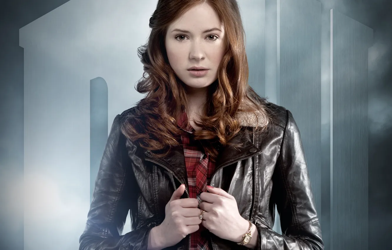 Photo wallpaper look, girl, face, background, actress, ring, red hair, Doctor Who