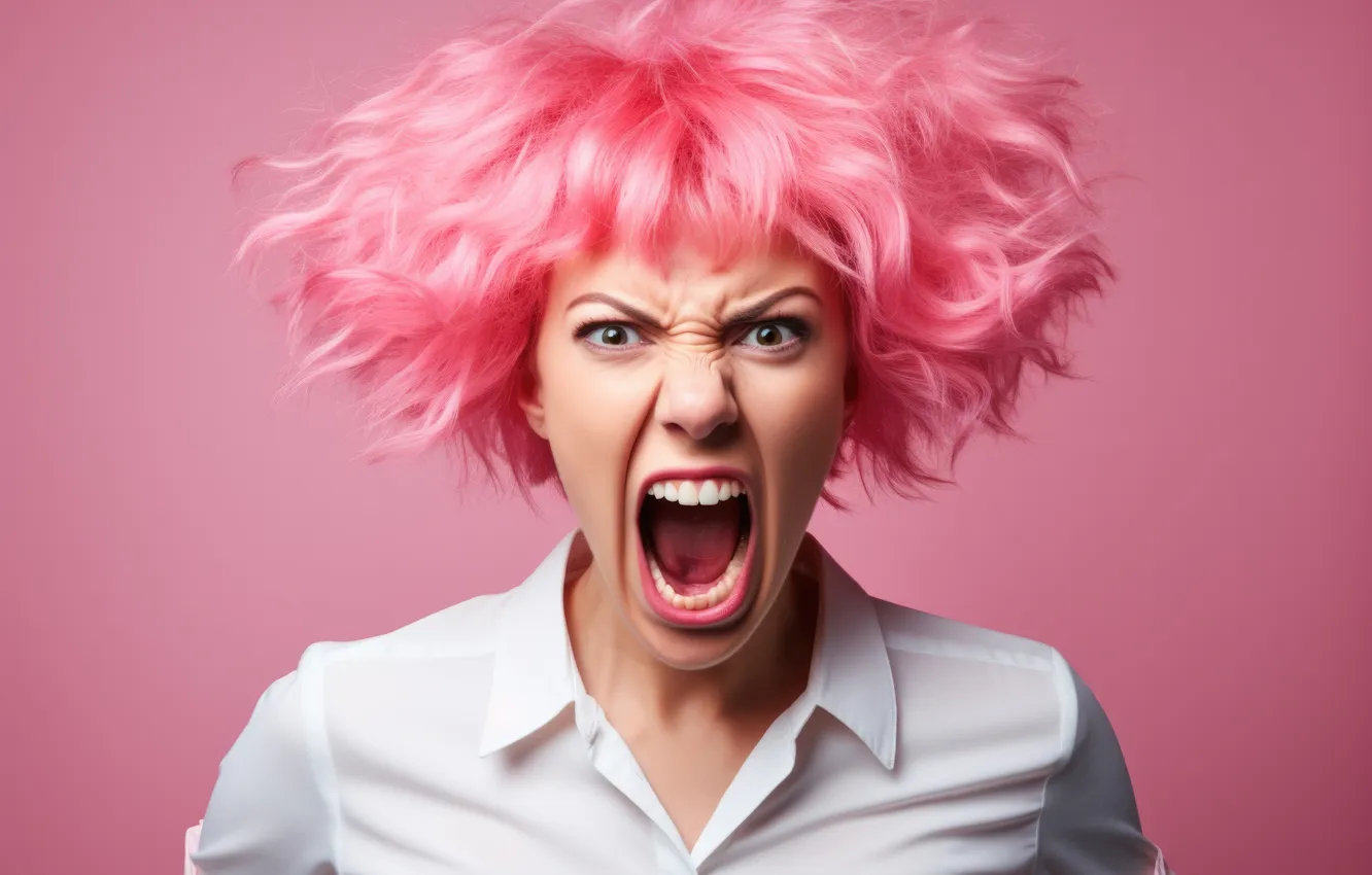 Photo wallpaper woman, Fury, colored hair