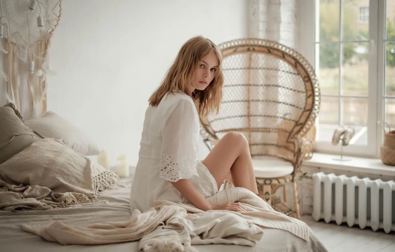 Photo wallpaper girl, lingerie, dress, model, pretty, tattoo, sweet, long-haired