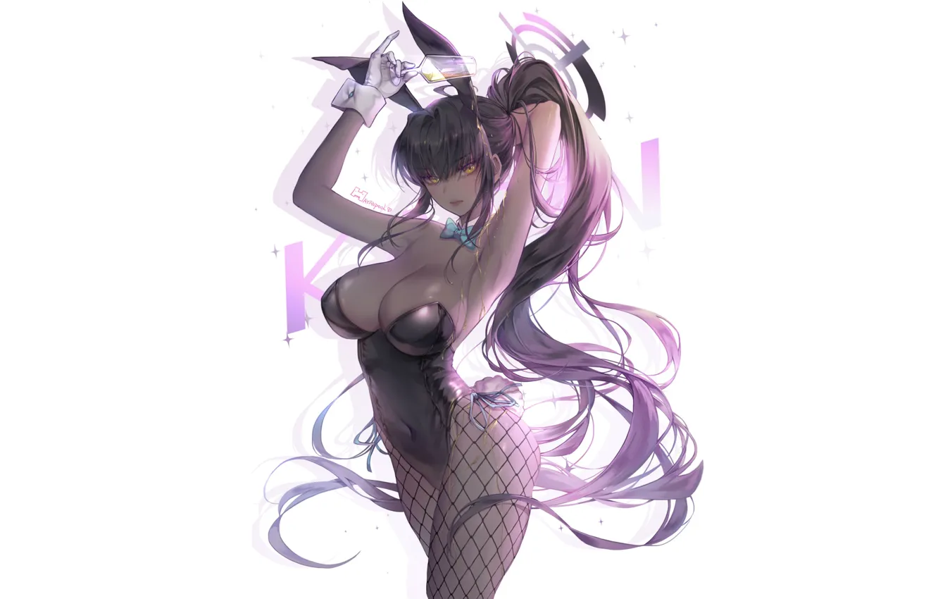 Photo wallpaper girl, hot, sexy, rabbit, anime, pretty, purple, babe