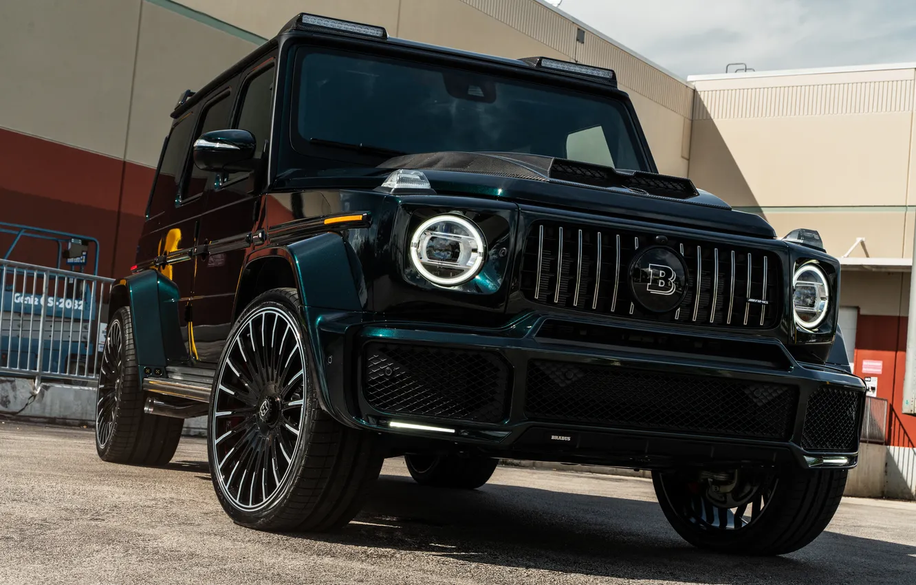 Wallpaper Green Mercedes Brabus Front AMG Mercedes Benz G63 