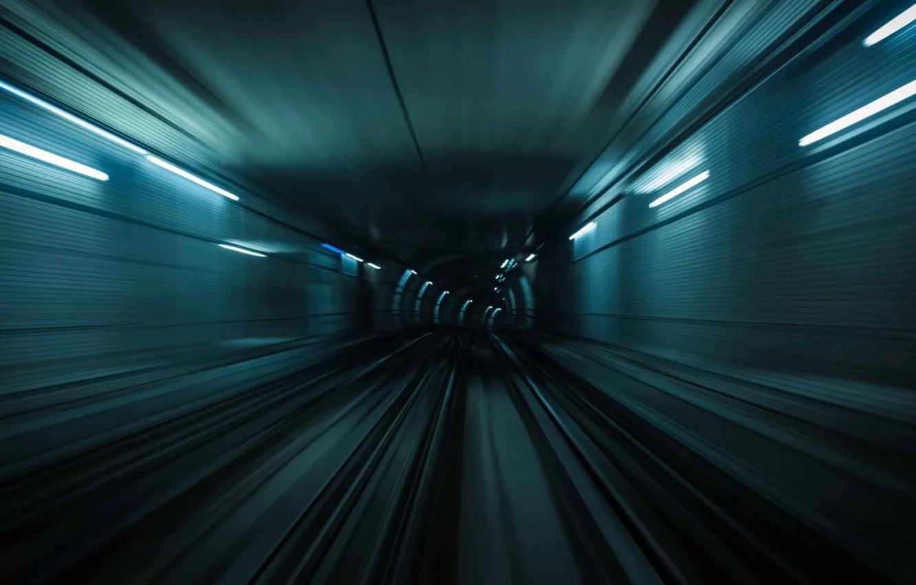 Photo wallpaper movement, metro, speed, the tunnel, speed, tunnel, subway, movement