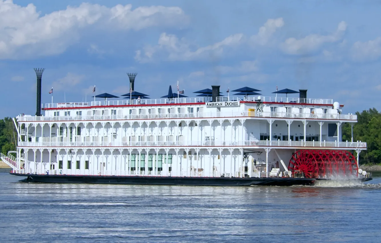 Photo wallpaper retro, steamer, passenger