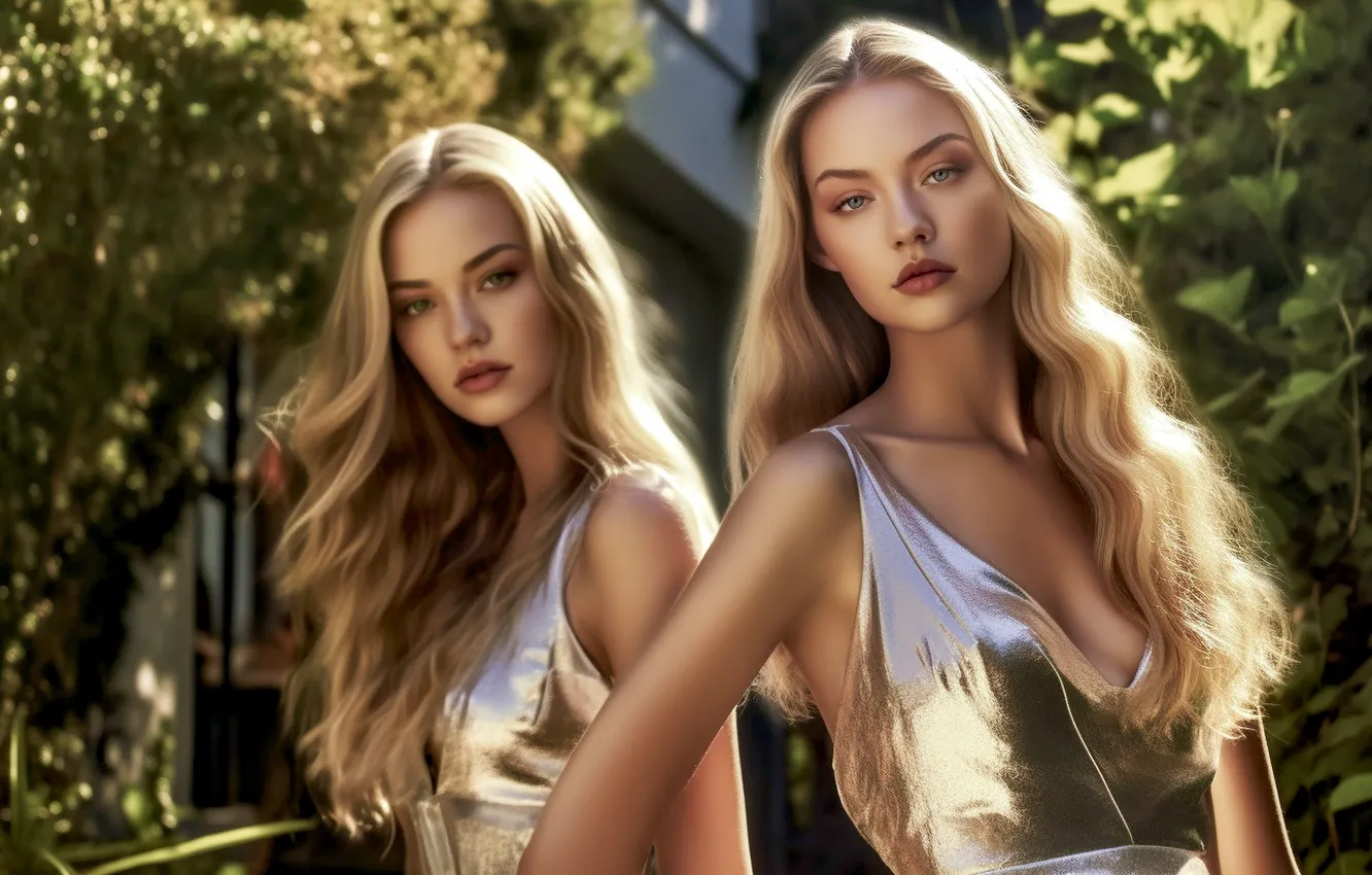 Photo wallpaper chest, look, girl, light, nature, pose, Shine, portrait