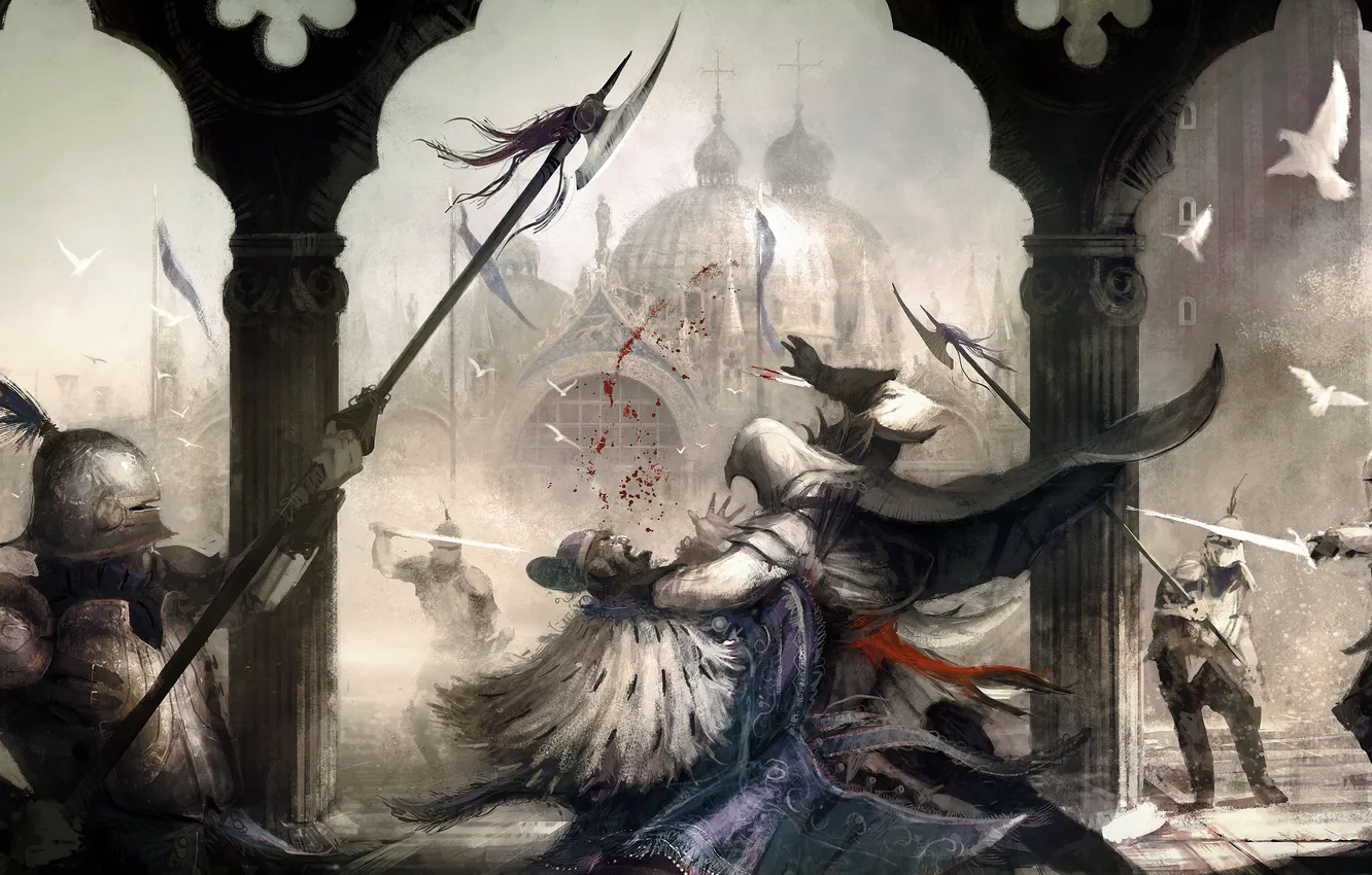 Photo wallpaper the city, murder, Ezio, assassin, Assassin's Creed 2, Ezio Auditore da Firenze