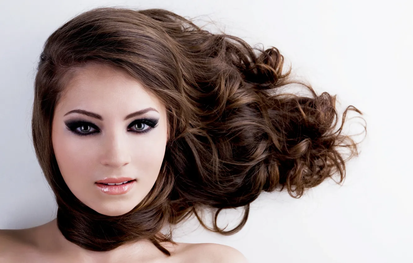 Photo wallpaper look, hair, brown hair, beautiful, long, attractive, Cute female