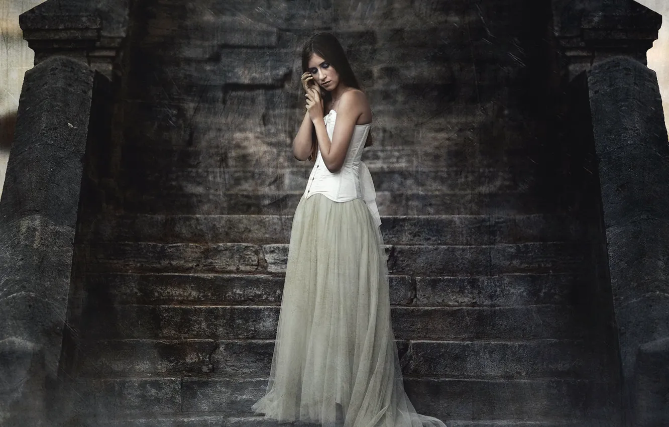 Photo wallpaper girl, background, stage