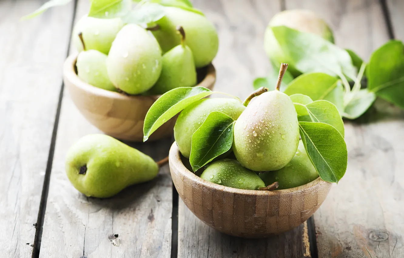 Photo wallpaper green, fruit, pear, Oxana Denezhkina