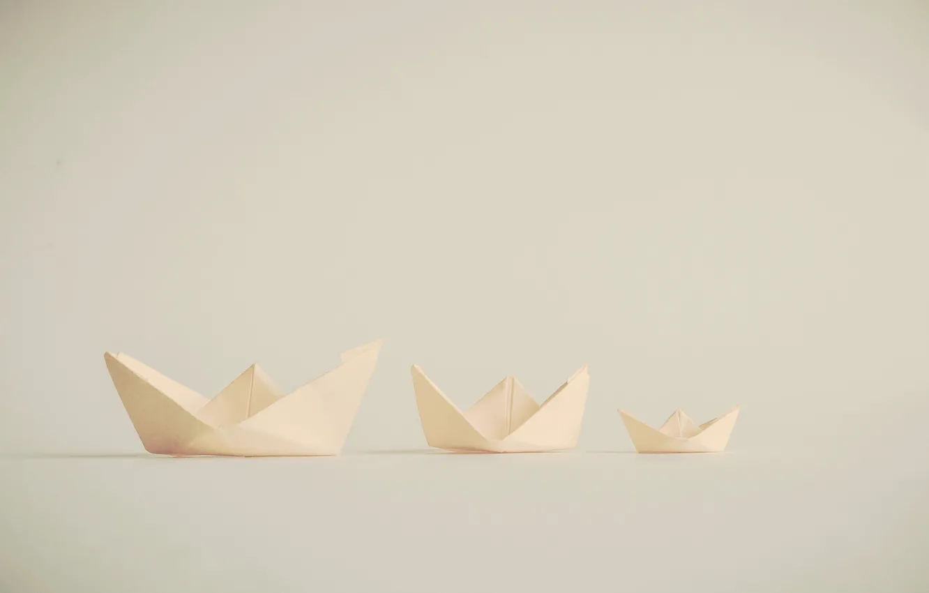 Photo wallpaper paper, origami, boats