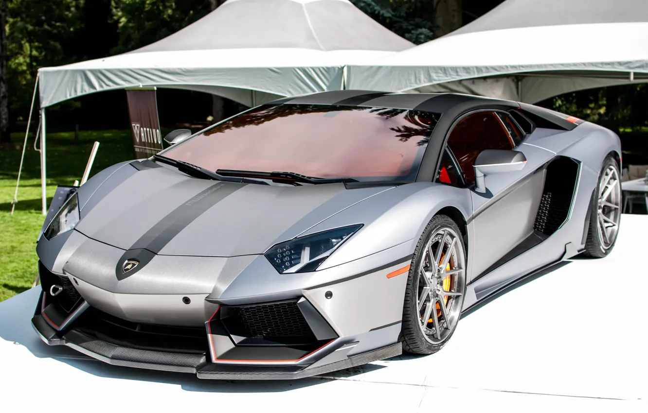 Photo wallpaper lamborghini, tuning, aventador, podium