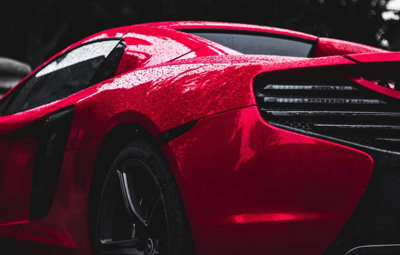 Photo wallpaper drops, McLaren, supercar, sports, side view, drops, side-view