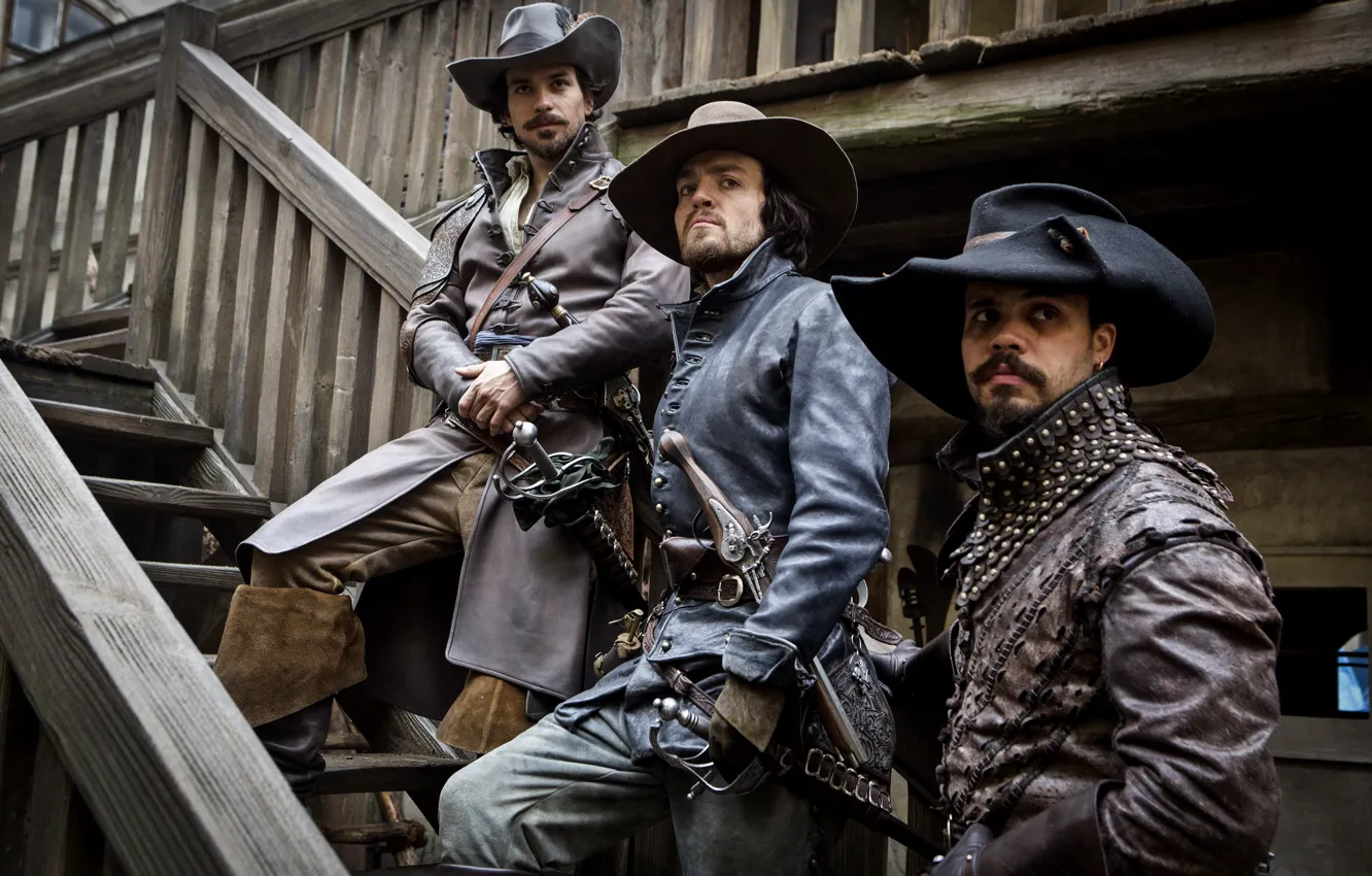 Photo wallpaper the series, the Musketeers, Aramis, Athos, Porthos, Athos, The Musketeers, Tom Burke