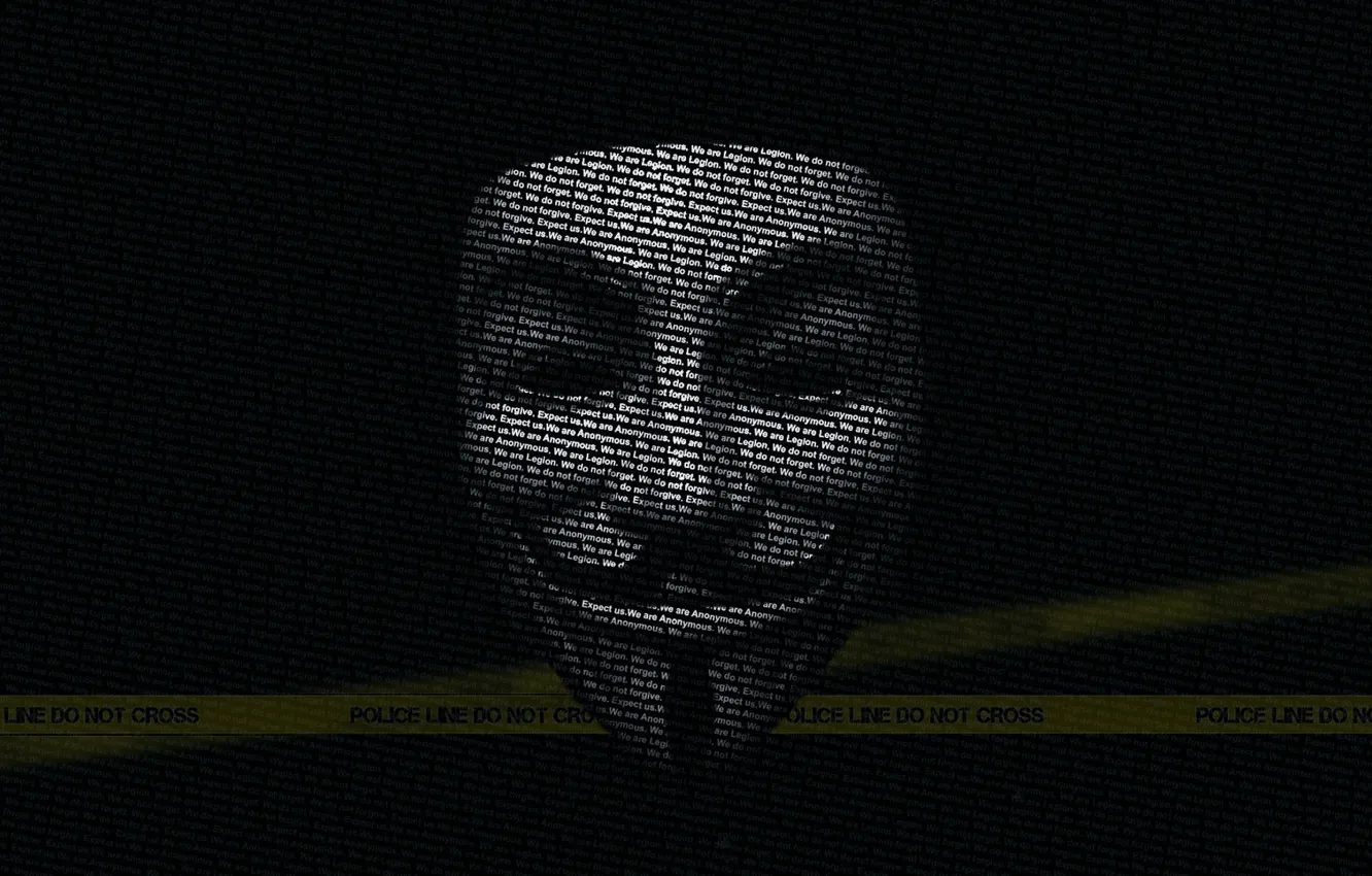 Photo wallpaper labels, police, texture, mask, black background, ban, Resistance, hacker