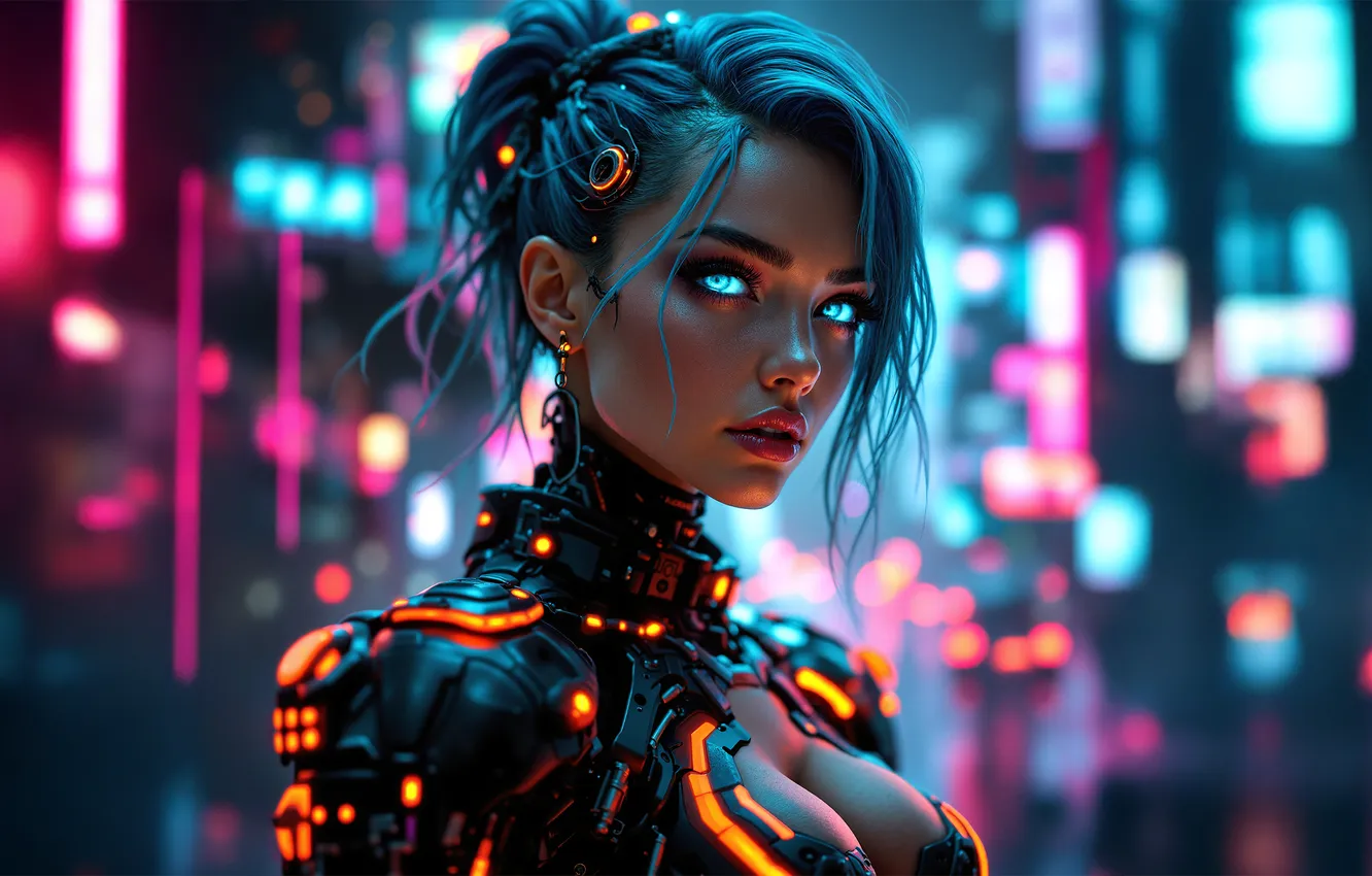 Photo wallpaper colorful, women, AI Art