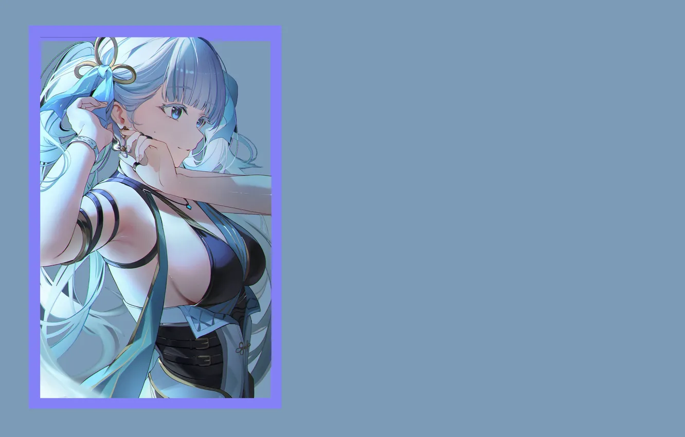 Photo wallpaper girl, hot, sexy, flower, boobs, anime, pretty, babe