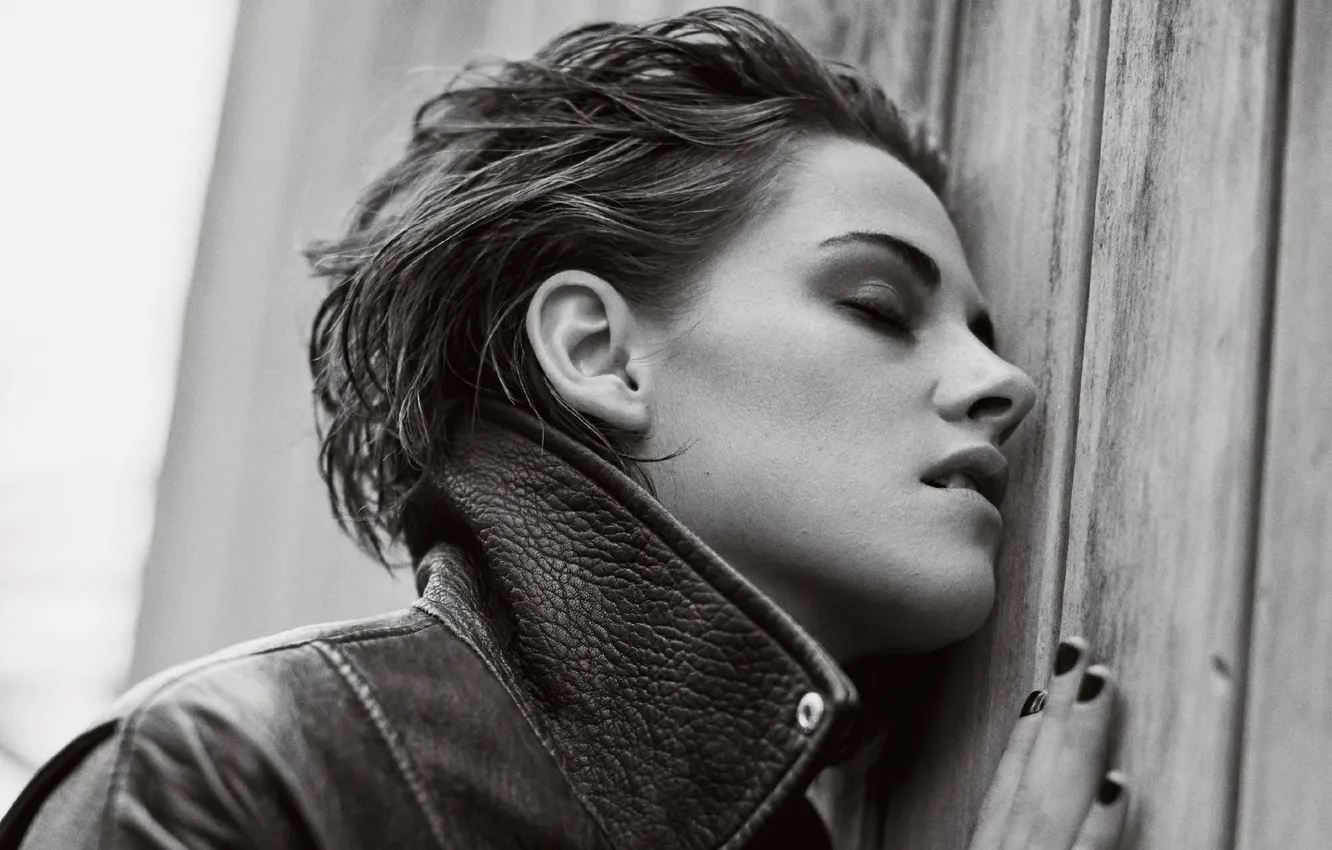Photo wallpaper photo, model, actress, brunette, photographer, black and white, Kristen Stewart, Kristen Stewart