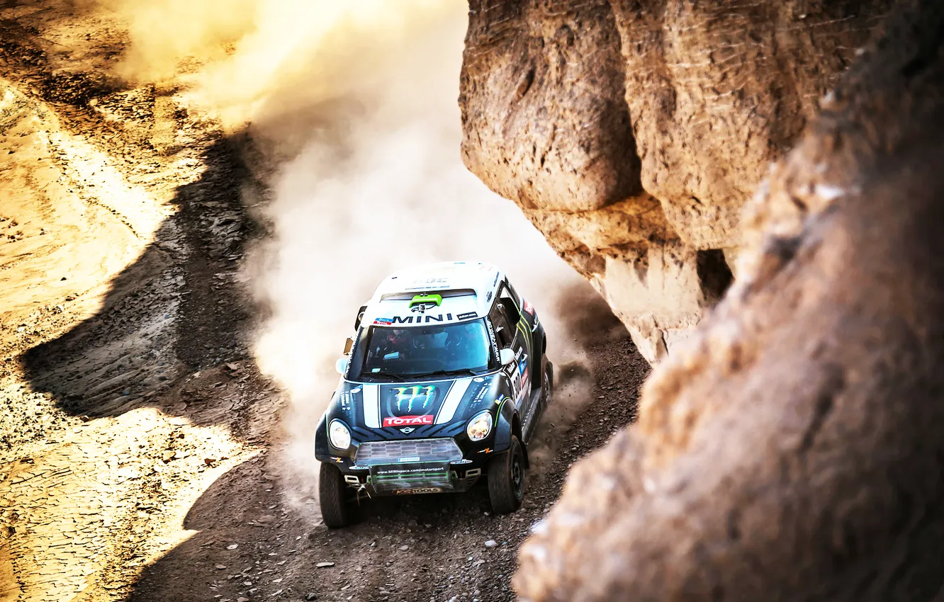 Photo wallpaper machine, race, black, sport, speed, Mini, mini, SUV