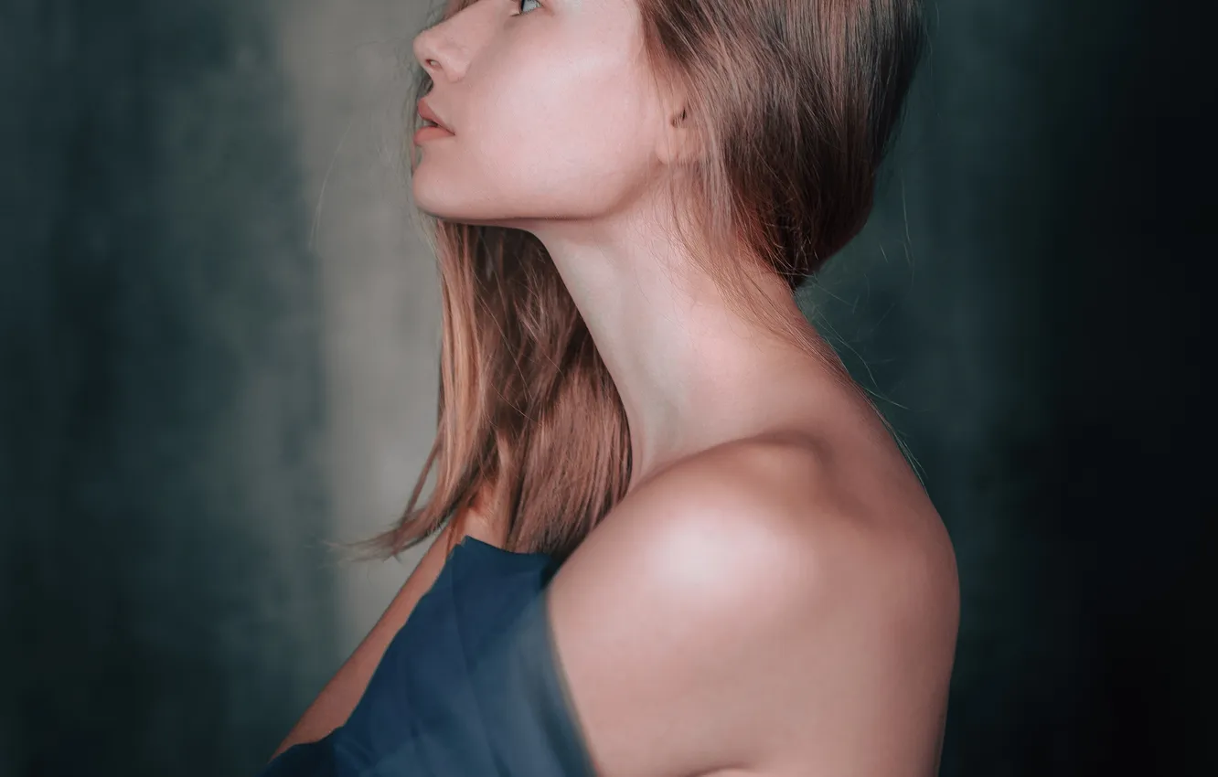 Photo wallpaper girl, model, blonde, side view, Roosso Alex