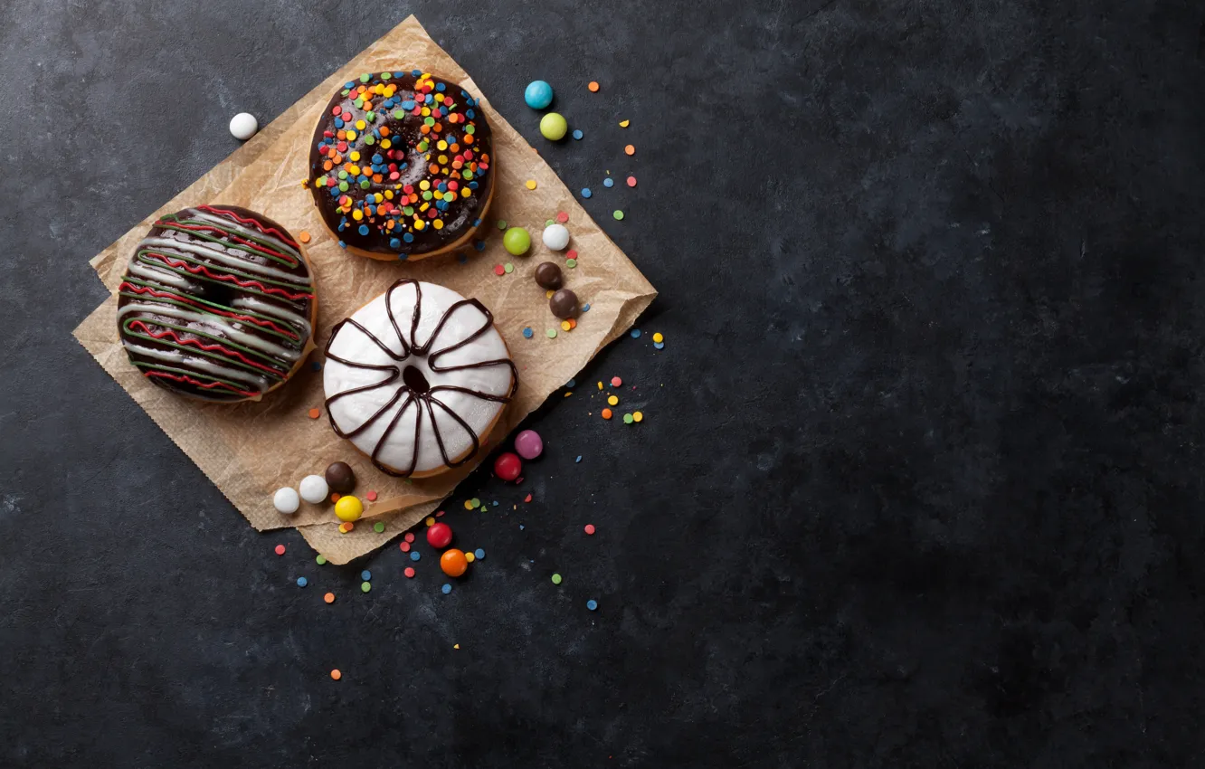 Photo wallpaper donuts, glaze, donuts, chocalate