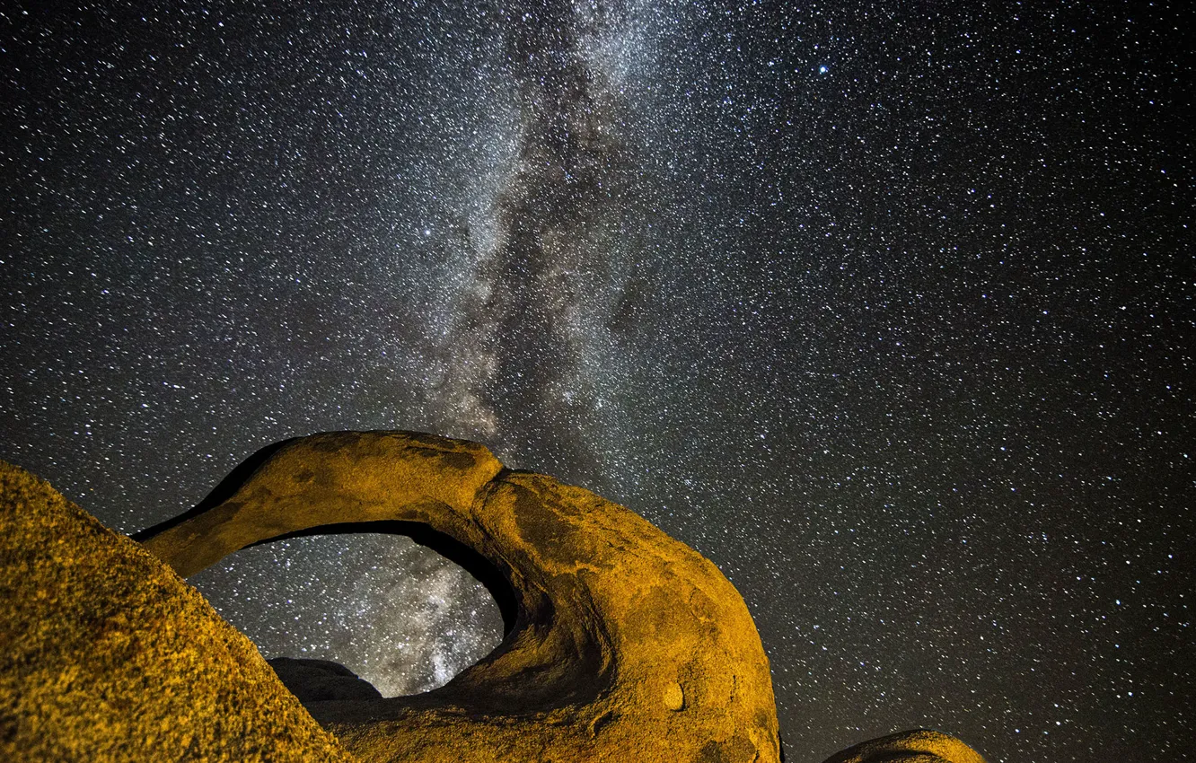 Photo wallpaper space, stars, arch, the milky way, secrets