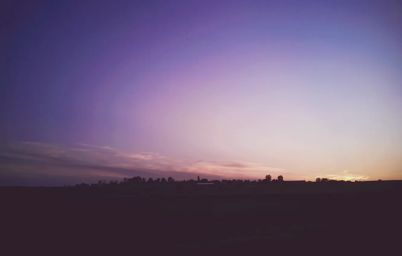 Photo wallpaper purple, the sky, sunset