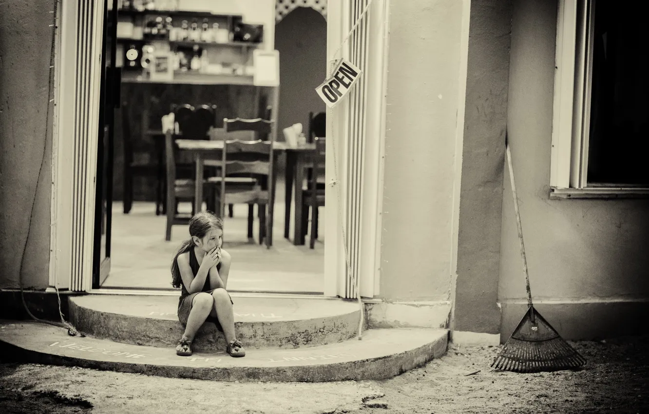 Photo wallpaper mood, street, girl