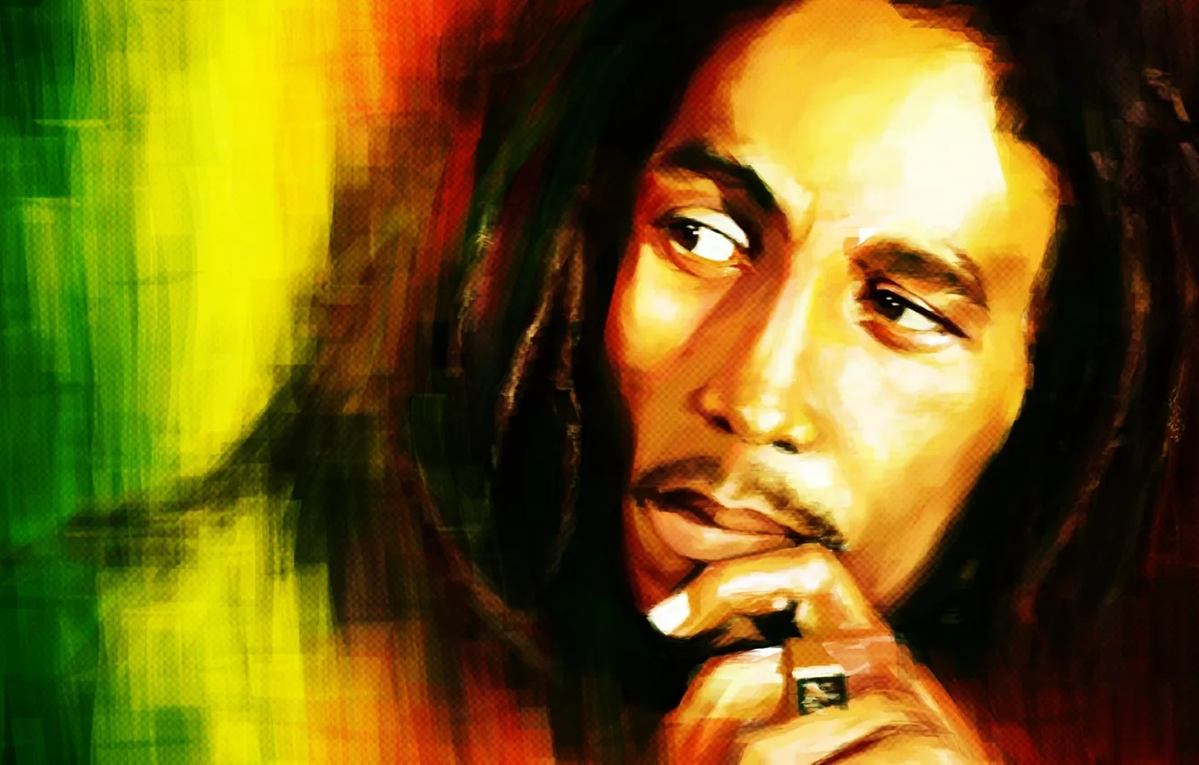 Photo wallpaper look, figure, Bob Marley