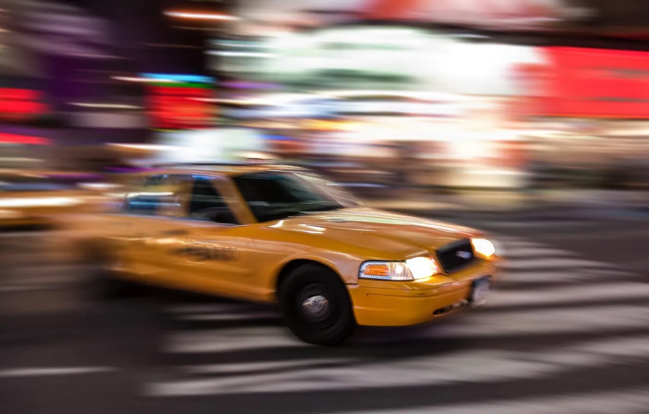 Photo wallpaper machine, the city, movement, street