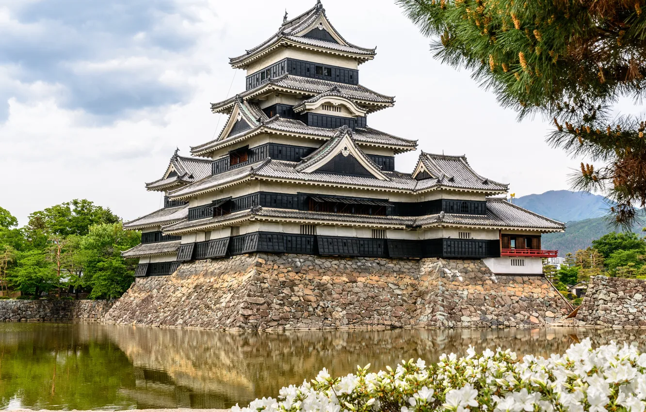 Photo wallpaper the city, Park, Japan, channel, Palace
