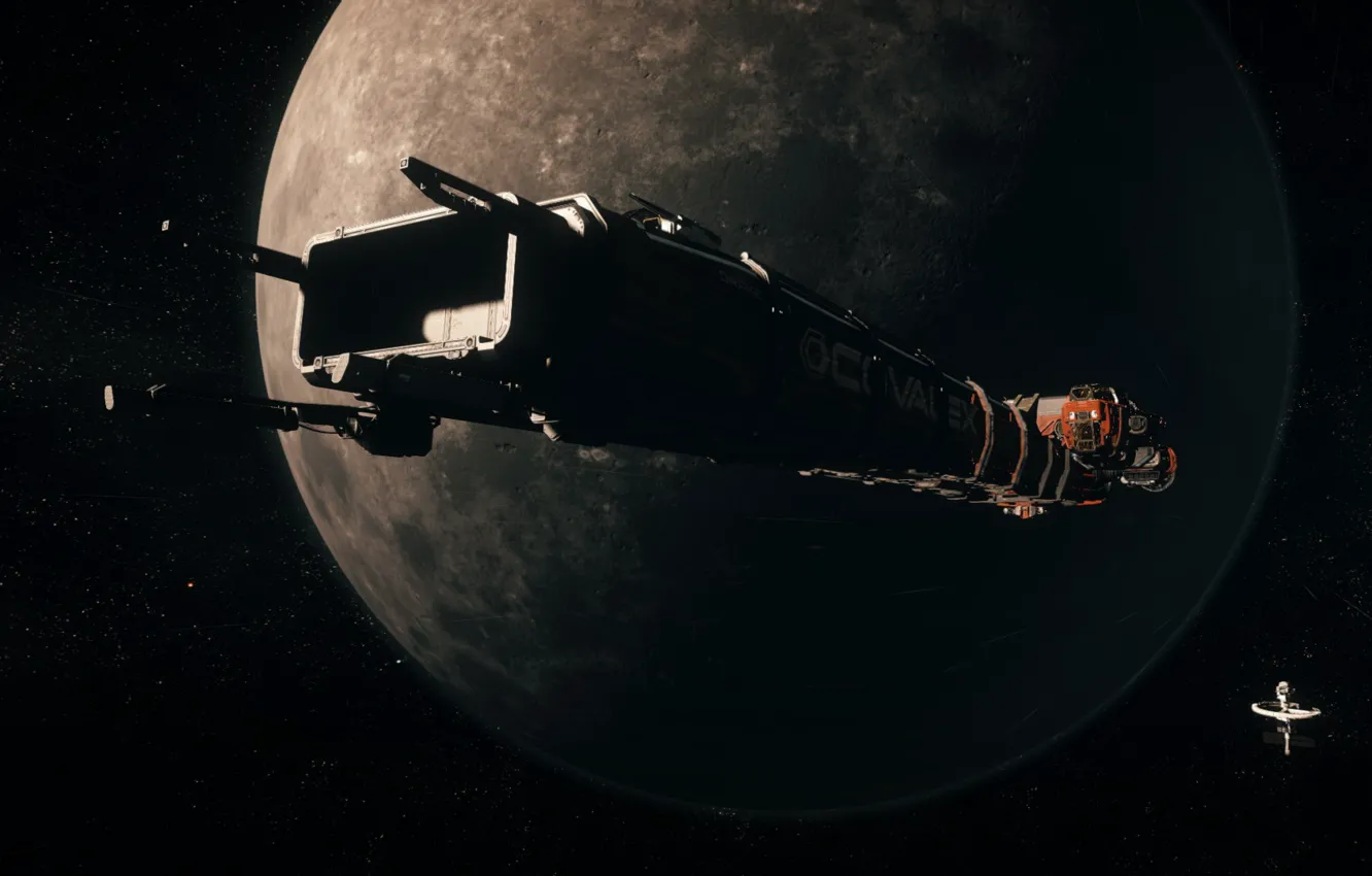 Photo wallpaper flight, starship, Star Citizen, Caterpillar